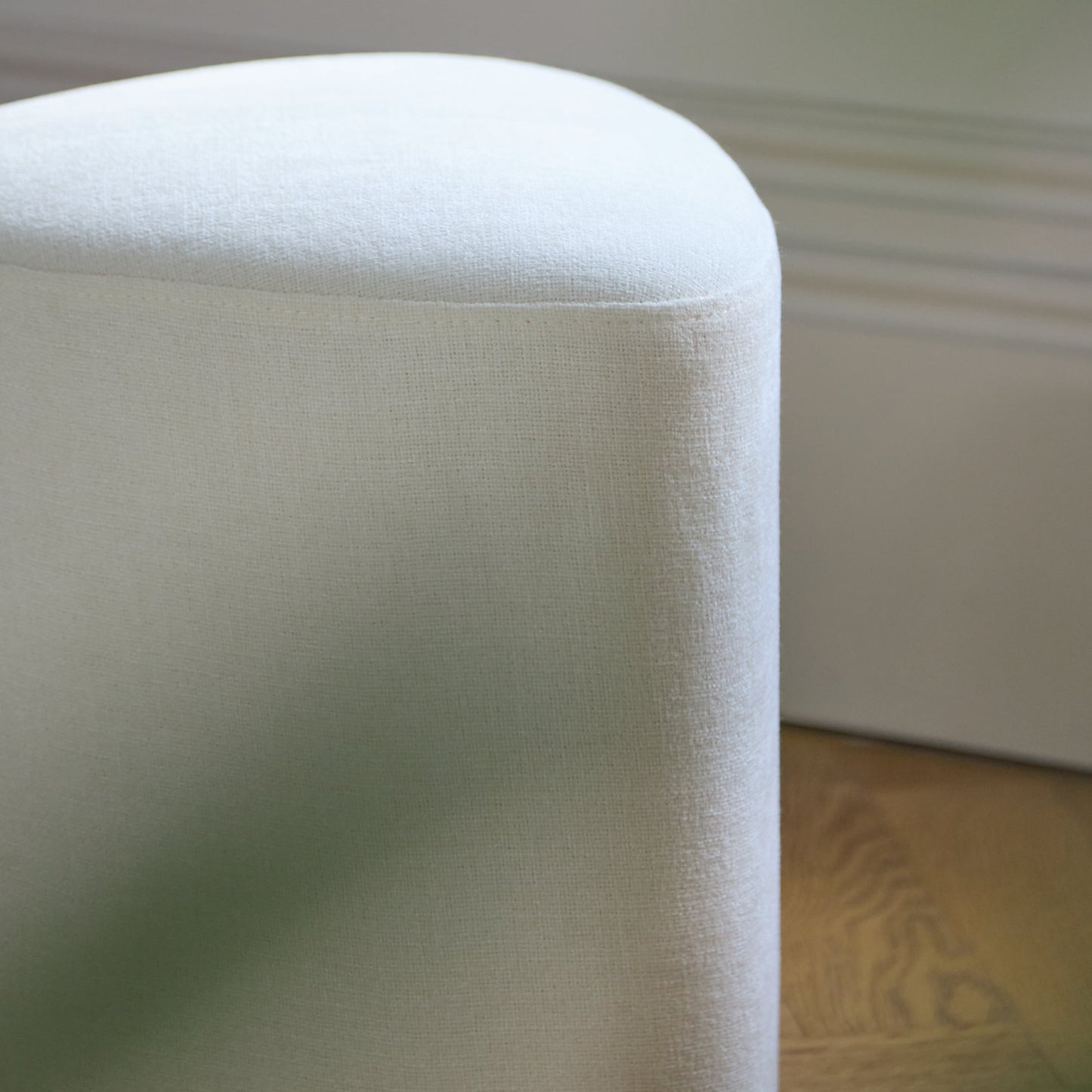 Alder Footstool - Oyster White