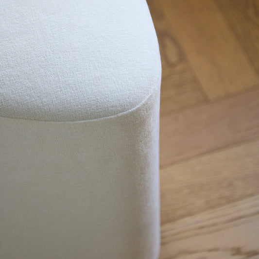 Alder Footstool - Oyster White