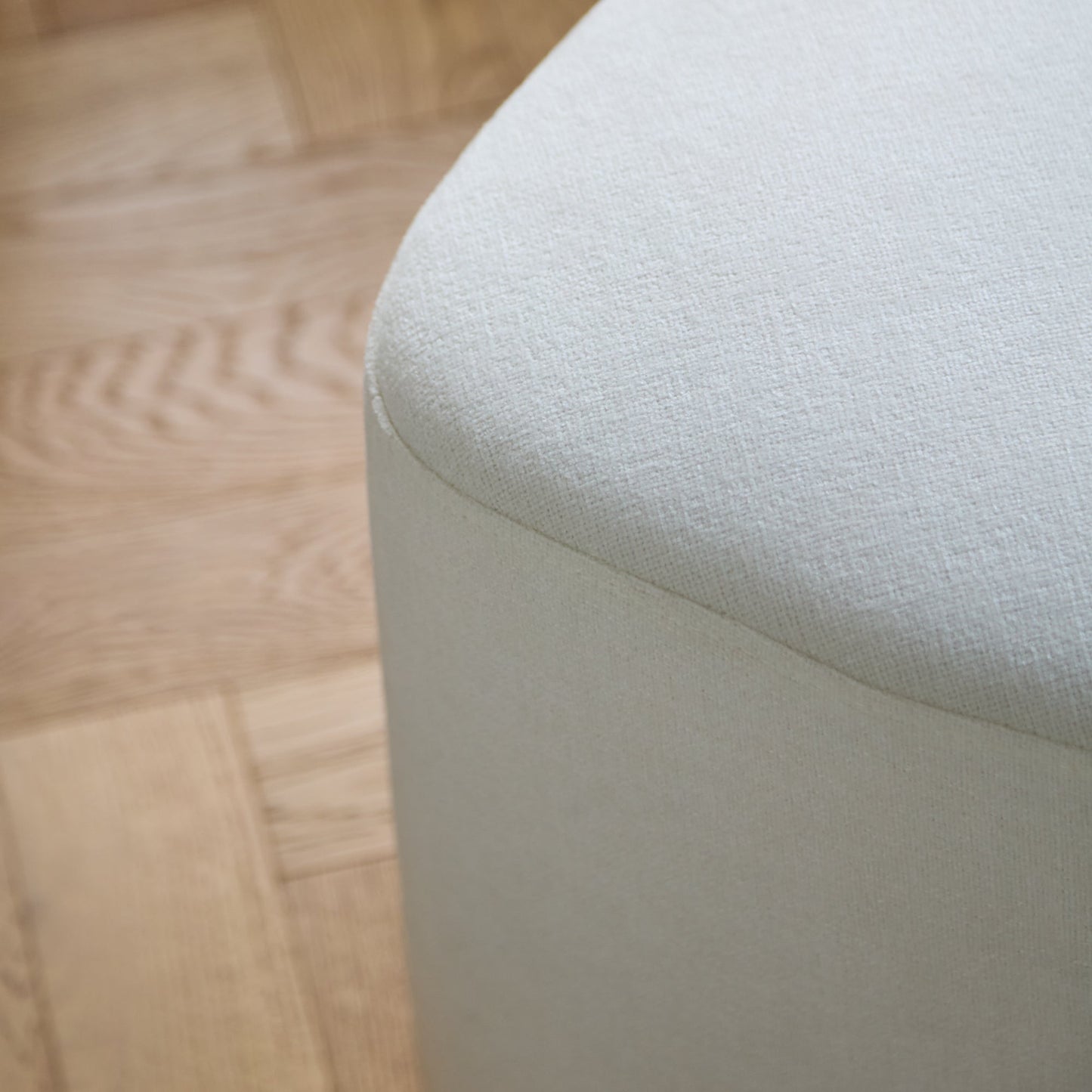 Alder Footstool - Oyster White