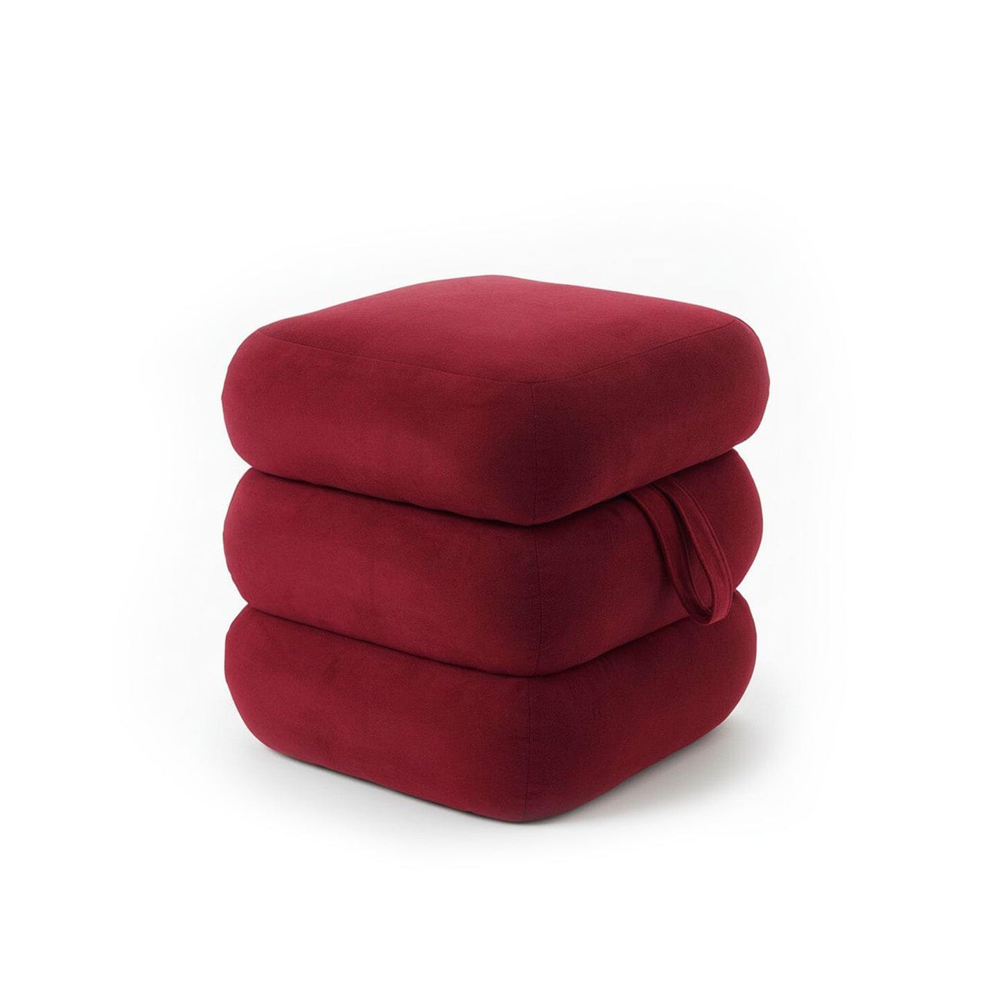 Fleur Ottoman Footstool - Burgundy Red
