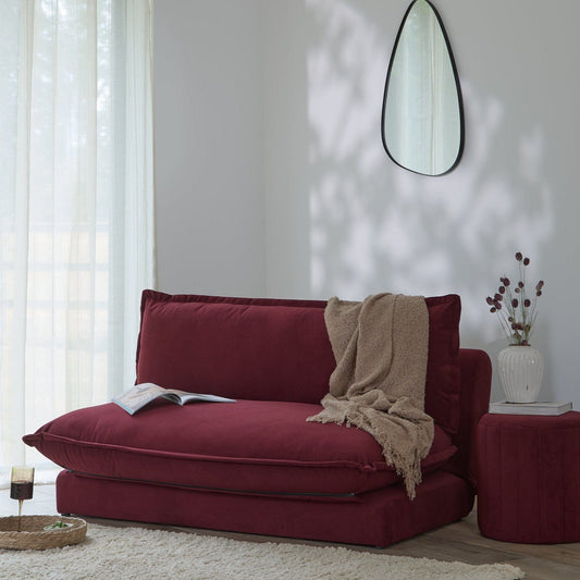 Penelope Drum Stool - Burgundy Red