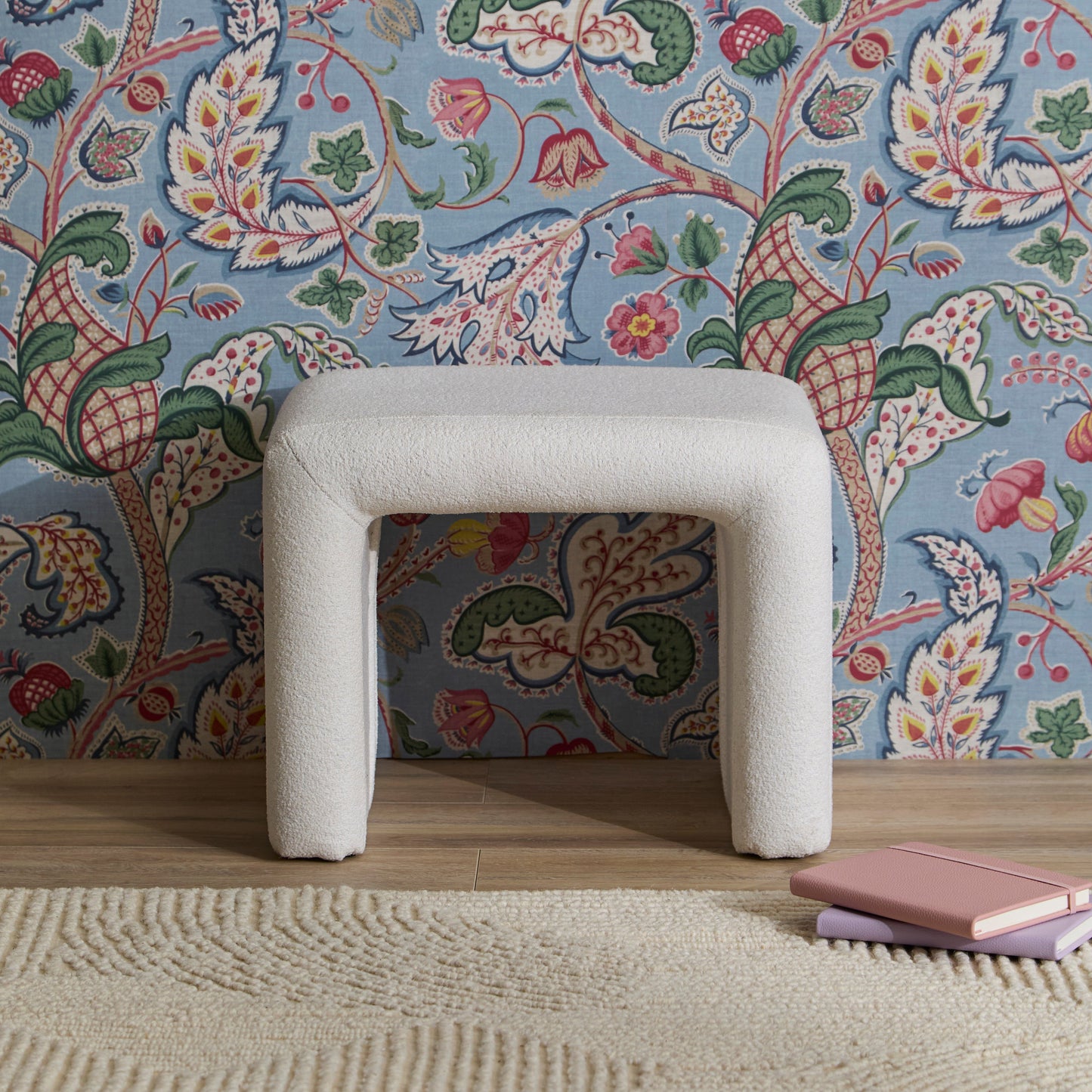 Kamiko Stool - Chalk White Boucle
