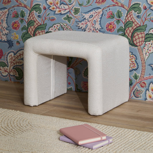 Kamiko Stool - Chalk White Boucle