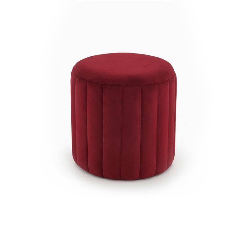 Penelope Drum Stool - Burgundy Red