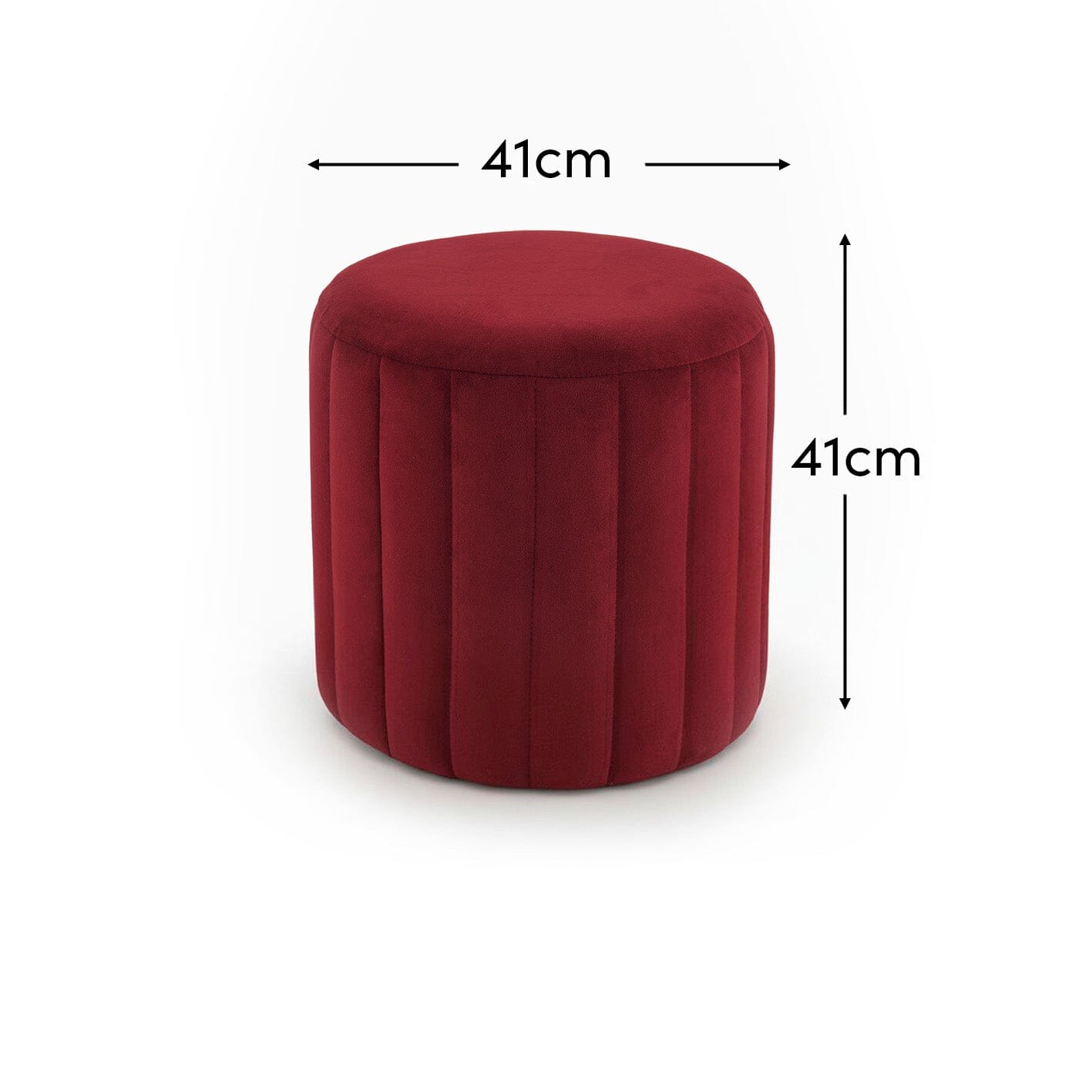 Penelope Drum Stool - Burgundy Red